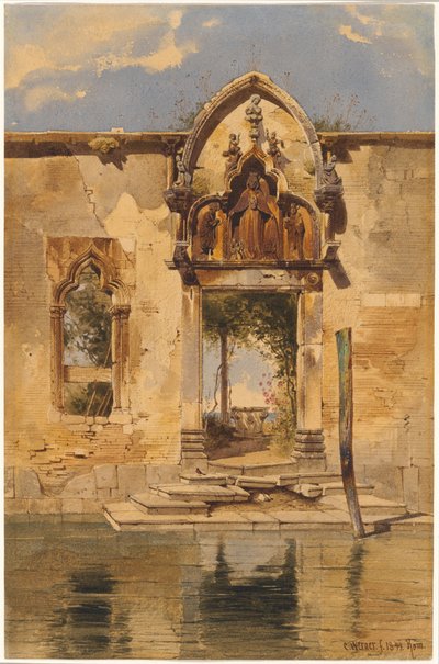 The Portal of the Madonna della Misericordia from the Canal by Carl Friedrich Heinrich Werner